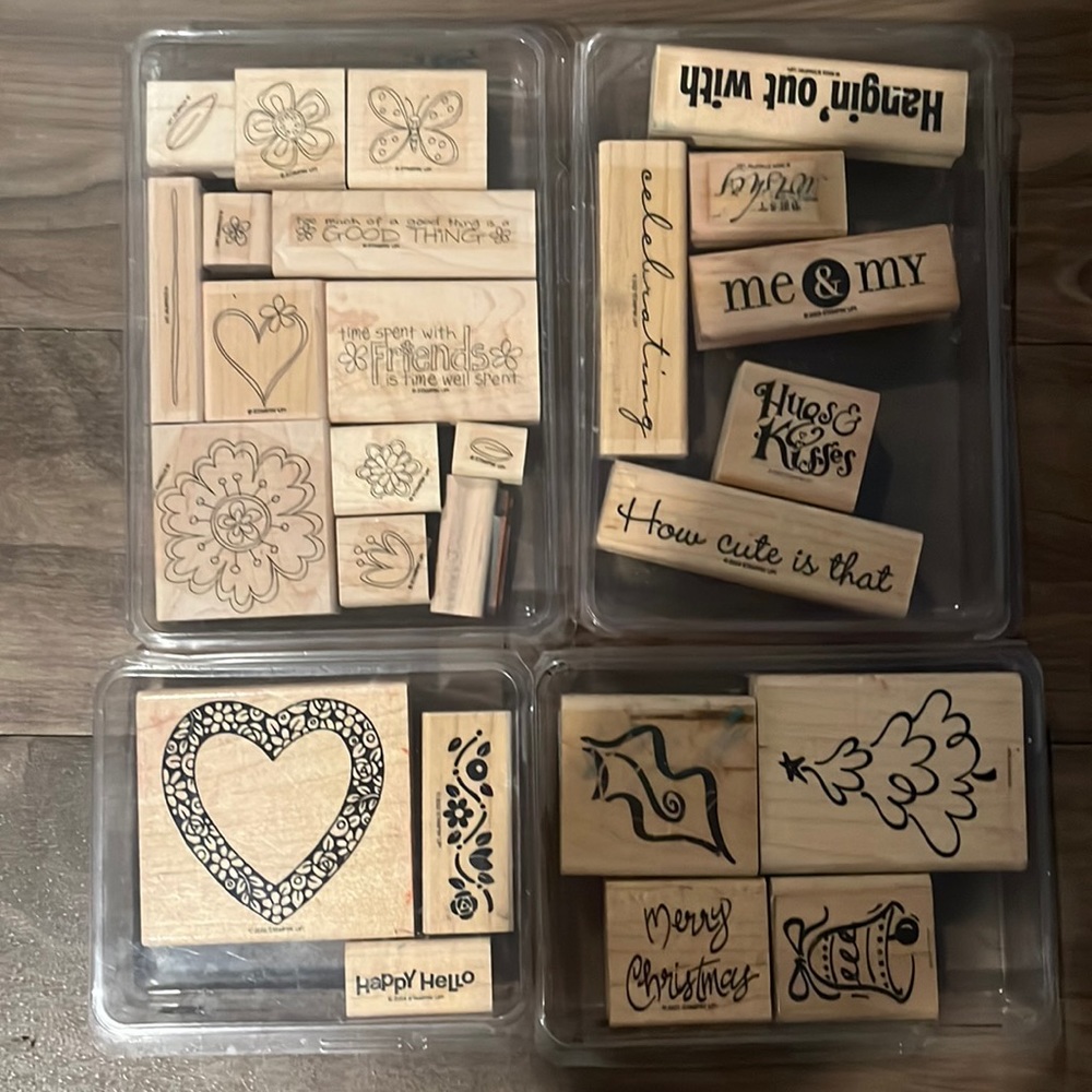 Stampin Up Lot of 4 spring Christmas quotes hearts